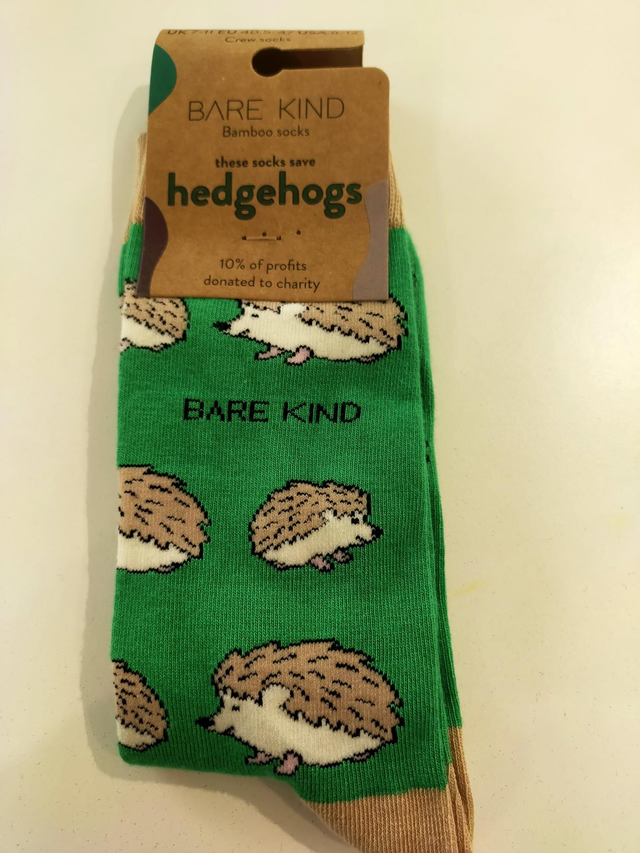 Hedgehog Bamboo Socks Bare Kind  size 7-11 
