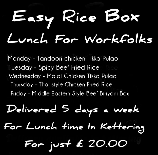 Q. Easy Rice Box Lunch 5 for £20.00