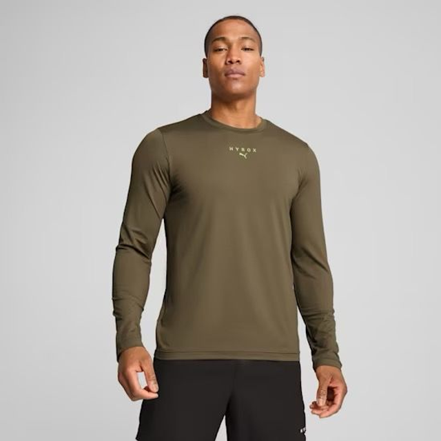 M Cloudspun LS Tee - HYROX x Puma Loden Green/Puma Black