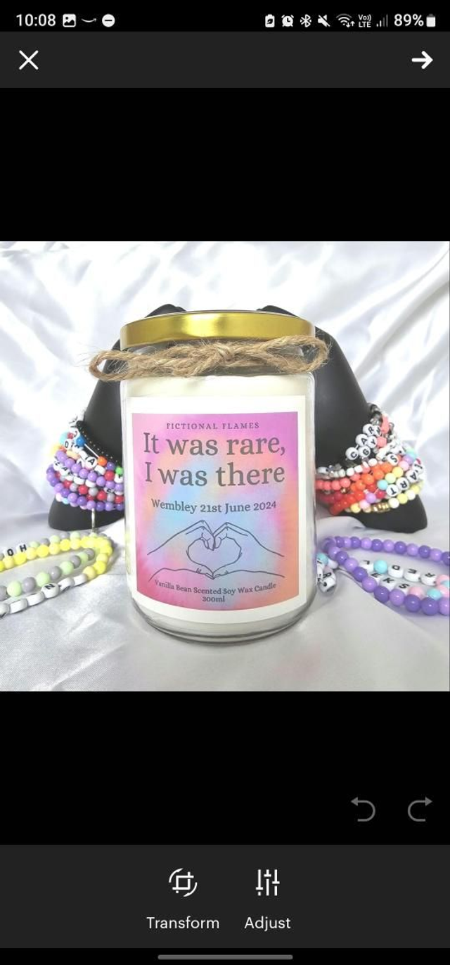 It was rare, I was there customisable eras candle 