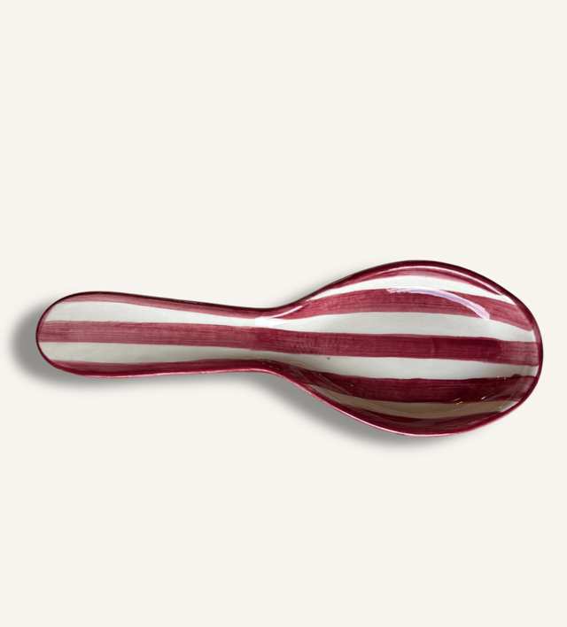 Pink Striped Tea Spoon Rest