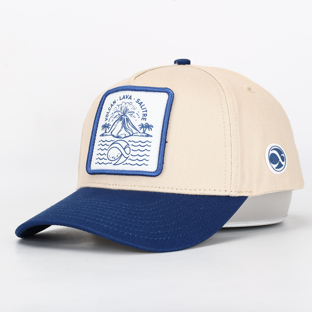 Gorra beige-azul tela