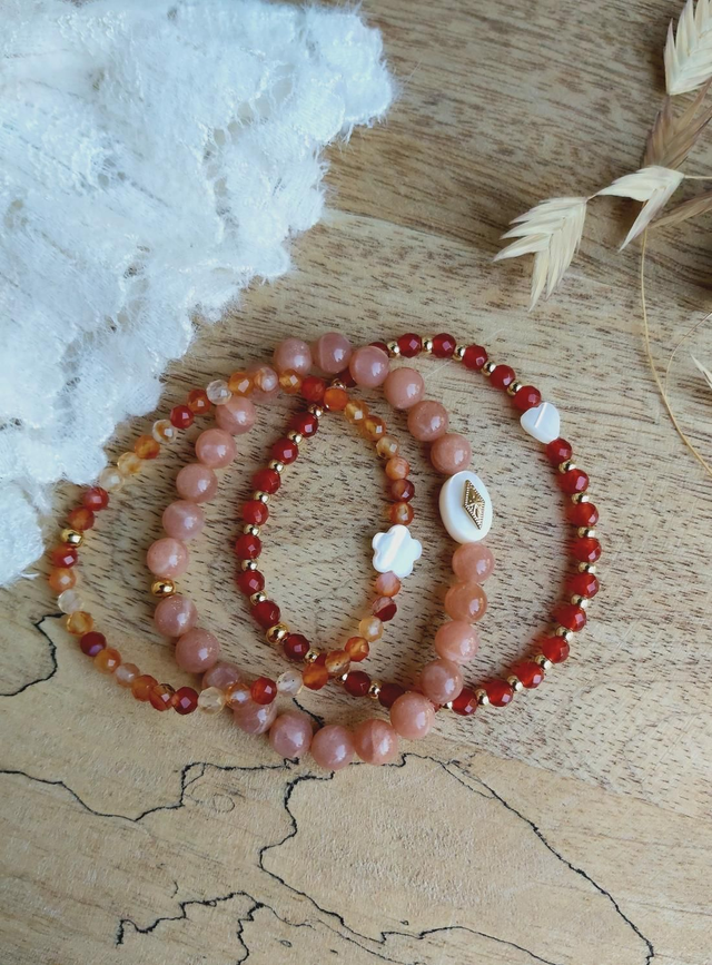 Bracelets femmes collection &quot;harmonie&quot; corail.
