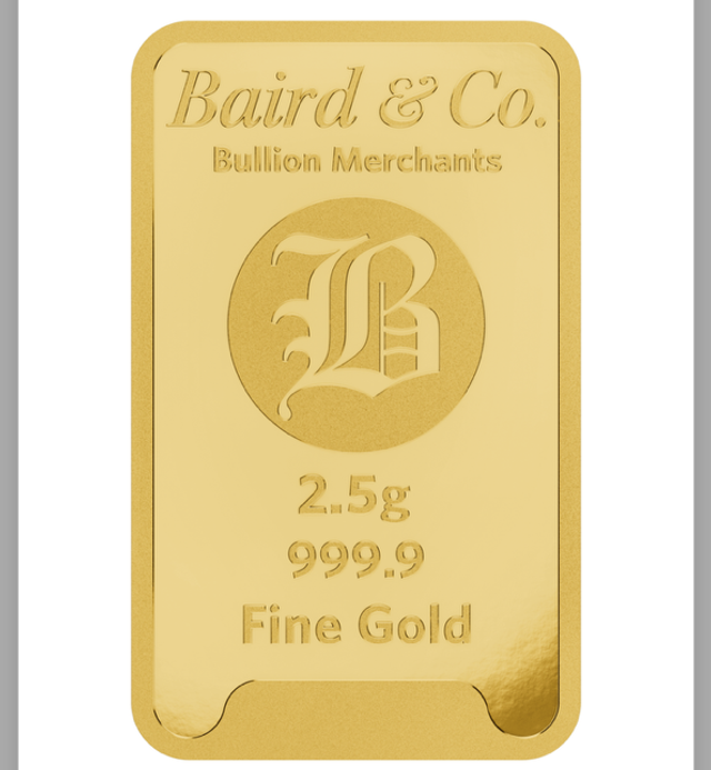 2.5gr MINTED Gold Bar .9999 Fine