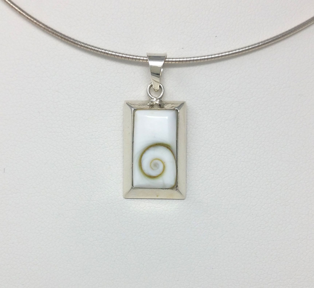 PENDENTIF RECTANGLE OEIL DE STE LUCIE OEIL 15X9MM ARGENT VENDU SANS CHAINE - OSLP170845