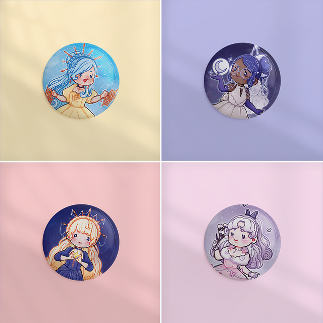 🆕 Badges 44mm CÉLESTES CHIBI