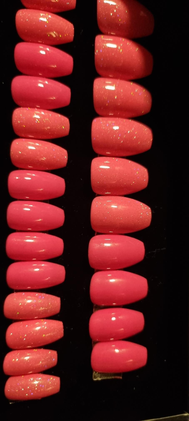 Rose fluo pailleté ballerine S