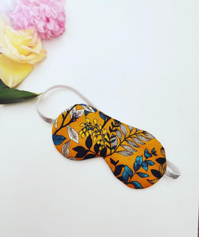 Masque de nuit fleurs/bleu