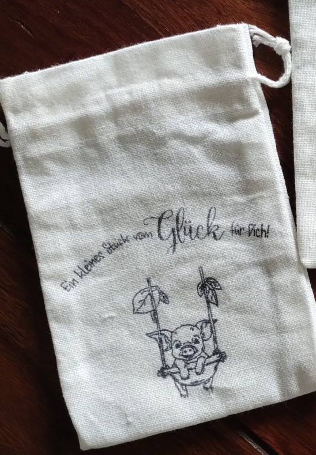 Geschenkbeutel 100% Baumwolle Handbedruckt 10 x 15 cm