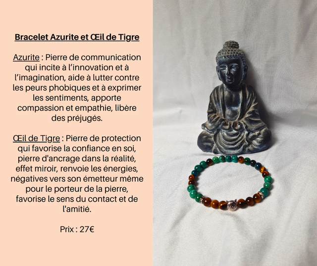 170- Bracelet Azurite et Œil de Tigre
