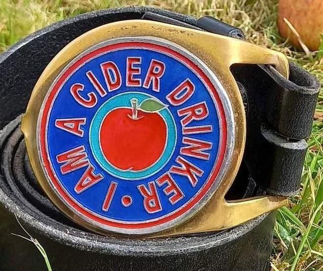 I am a cider drinker hand made belt buckle