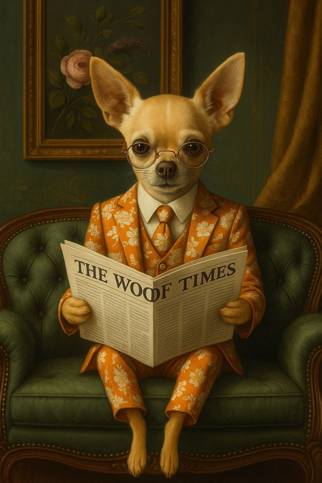 Chihuahua Dapper Dog Framed Canvas Picture