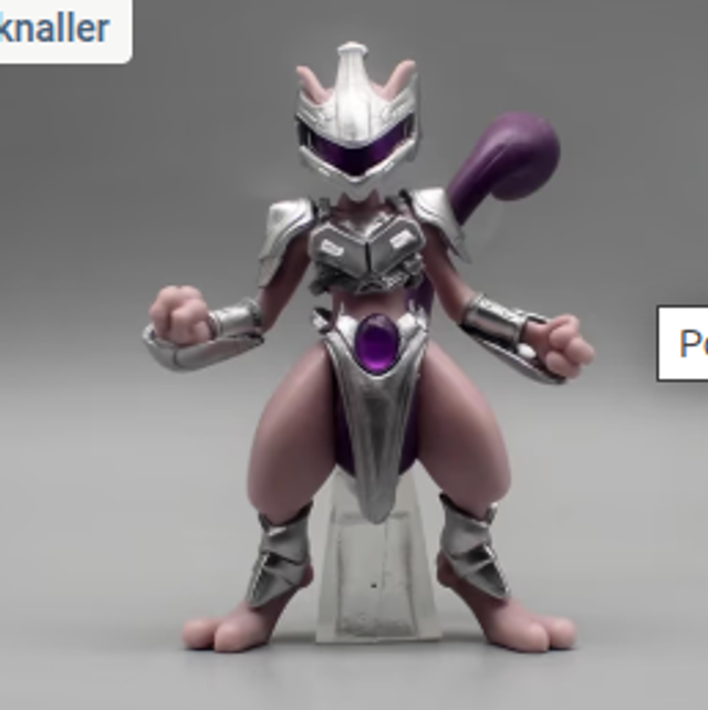 Pokemon actiefiguur Mewto in stalen pantser (11cm)