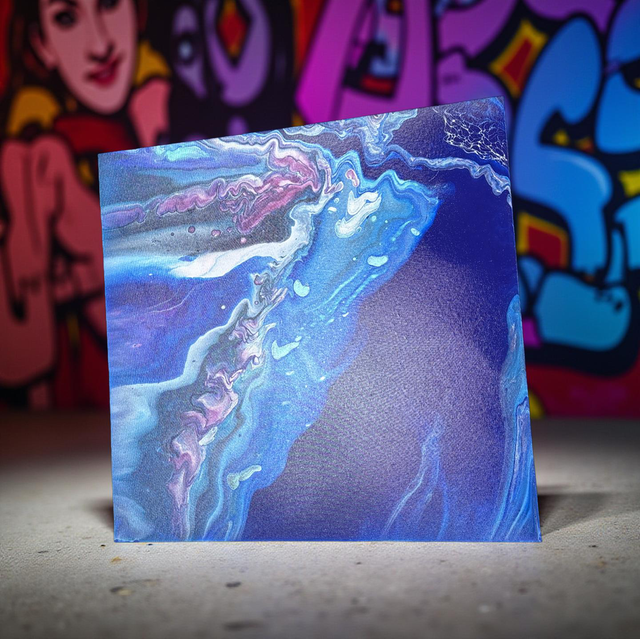 Hand Poured Acrylic Abstract Painting - 16x16 inch - POPOLS101