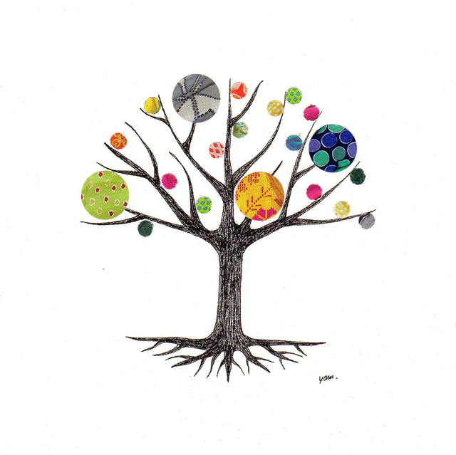 Illustration PRINT petit format carré Arbre de vie