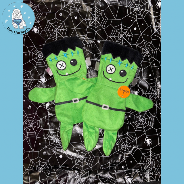 Halloween Frankenstein Crinkle Flattie Dog toys
