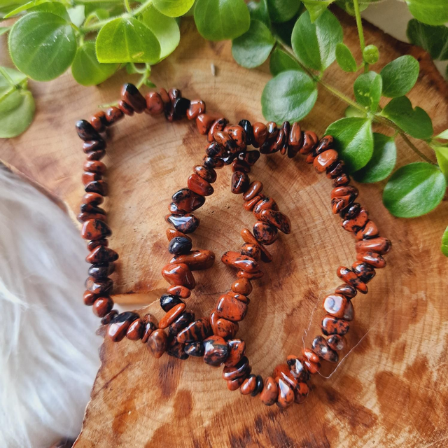 Mahogany Obsidian Chip Bracelet 