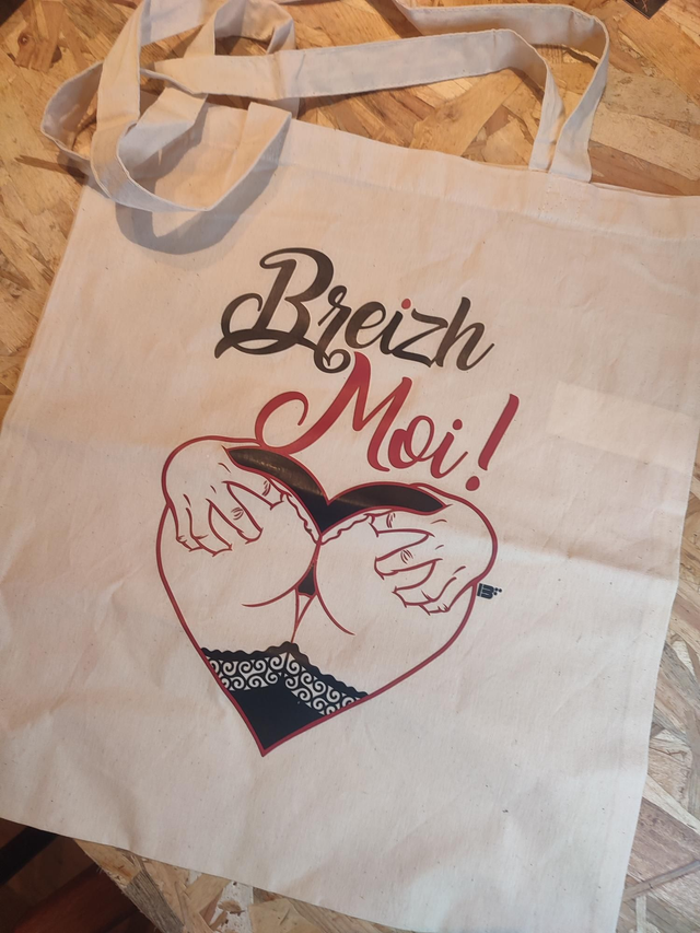 Breizh moi ! Tote bag lin imprimé 