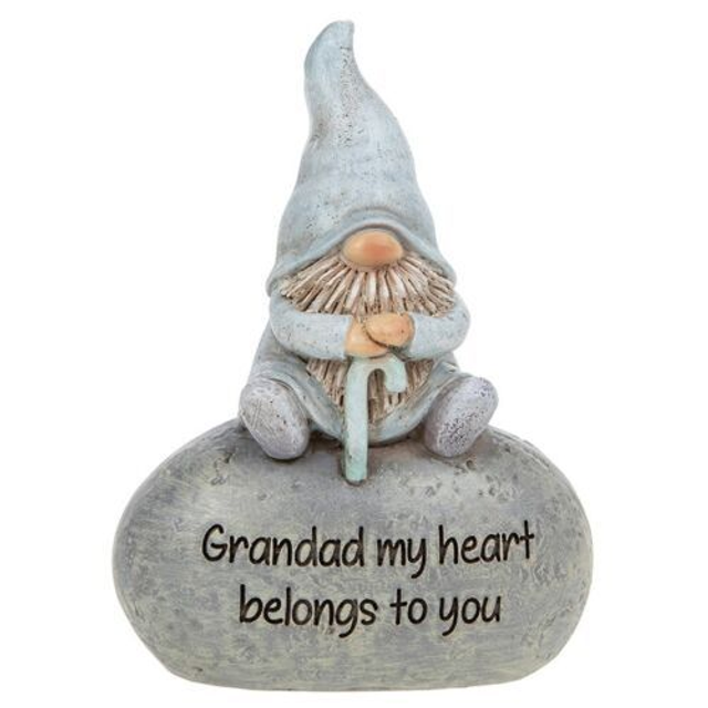 Beautiful Sentiment Stone Pebble with Gonk Figure on Top with Sentiment Words.