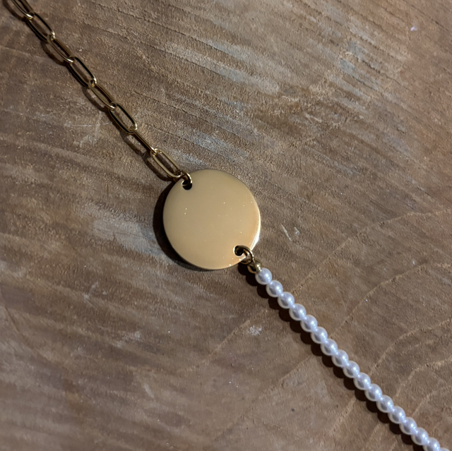 Bracelet Perla  plaque or 