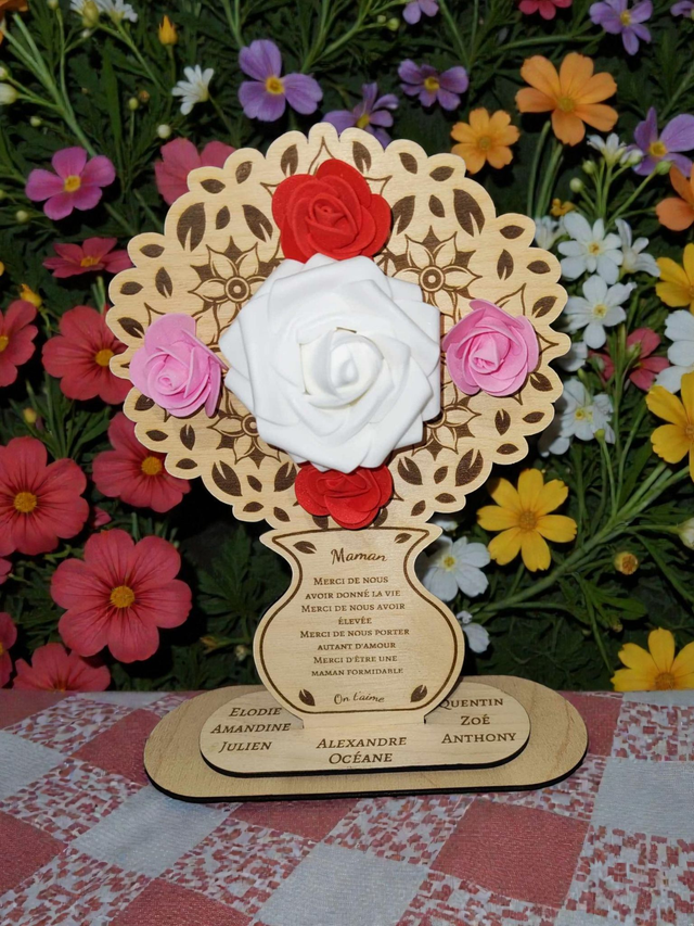 BOUQUET AVEC ROSES (Maman)