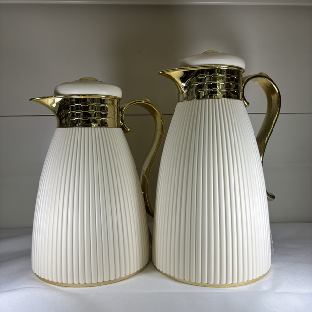 Ensemble de Thermos par 2 (trait)- Beige-doré / noir-doré 