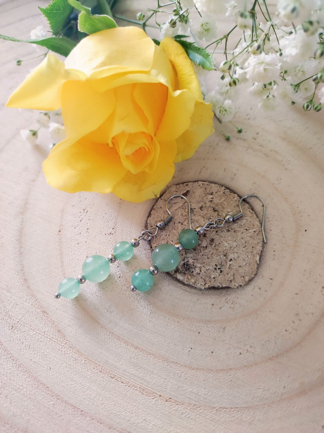 Boucles d'oreilles Aventurine verte 