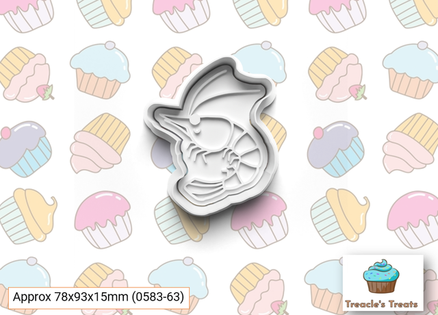 Shrimp Fondant/cookie stamp with cutter 