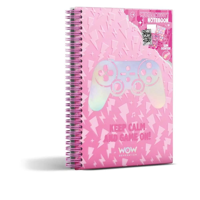 KIDS LICENSING Cuaderno A5 Gamer Valentina Wow Generation 15x21cm con Dibujos para Colorear, Pegatinas, Rasca y Aromas