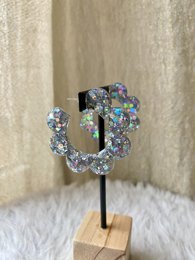 BO demi fleur - chunky argent