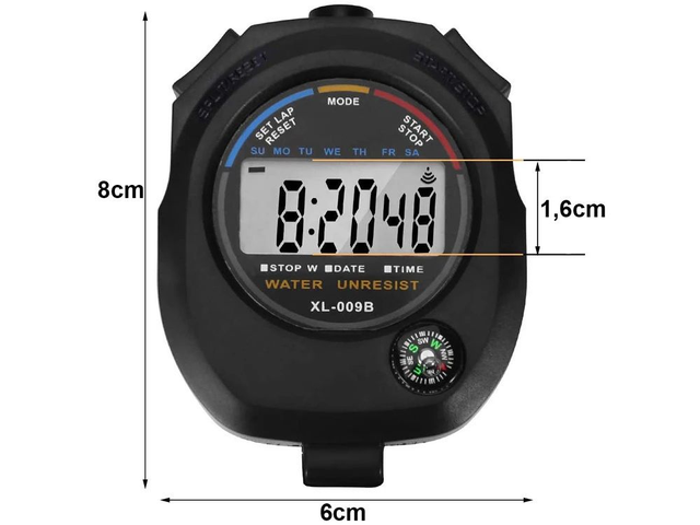 Chronomètre électronique numérique avec boussole