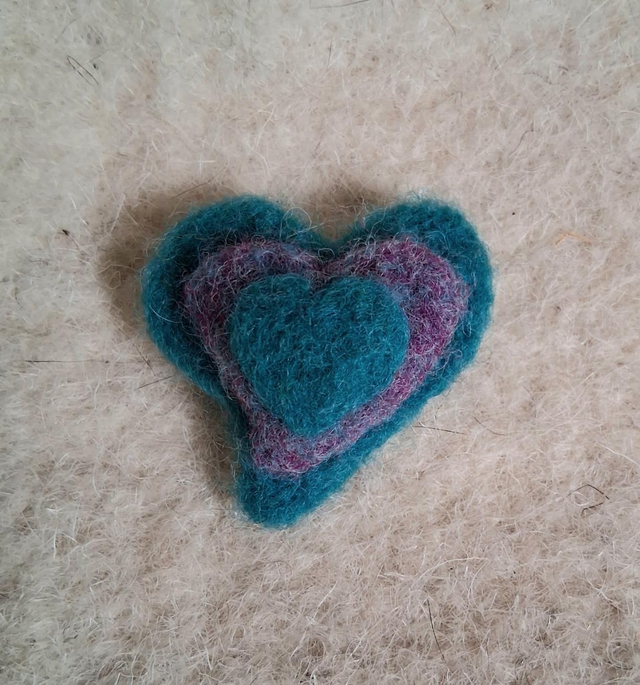 Needle Felt Heart Shaped Brooches