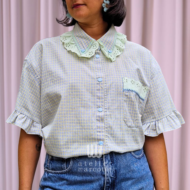 Chemise upcyclée Amandine – Taille XL/2XL