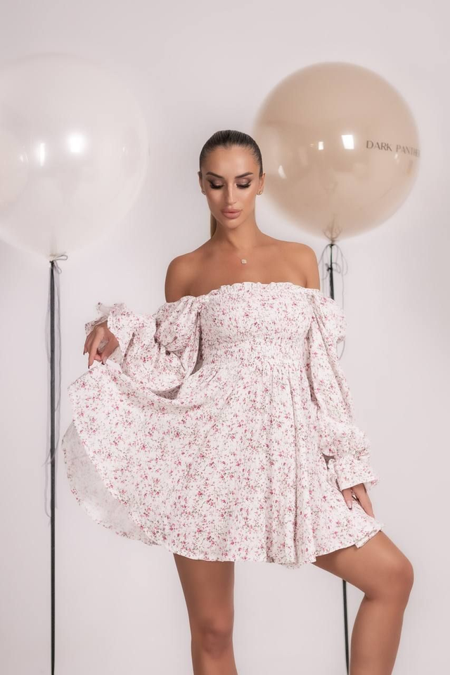 Short Dress pink flowers