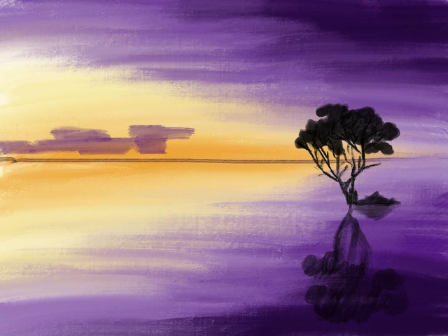 Paarse zonsondergang 