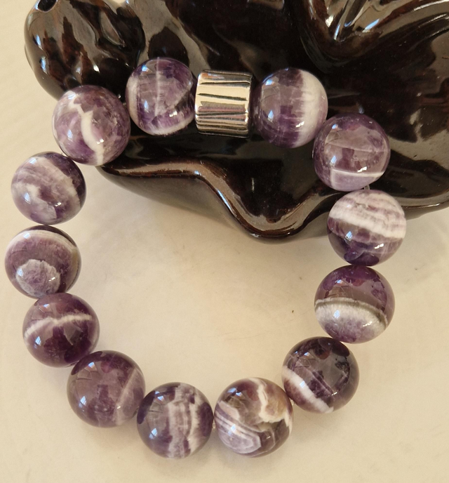 Bracelet AMÉTHYSTE CHEVRON 14mm