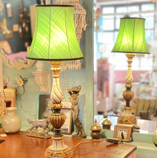 Tischleuchte Palazzo mit grünem Schirm