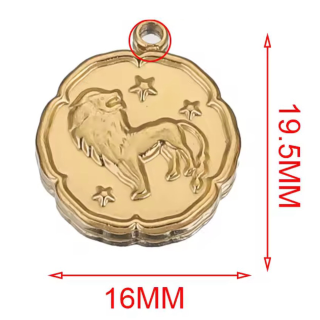 Charm segno zodiacale Leone a rilievo 