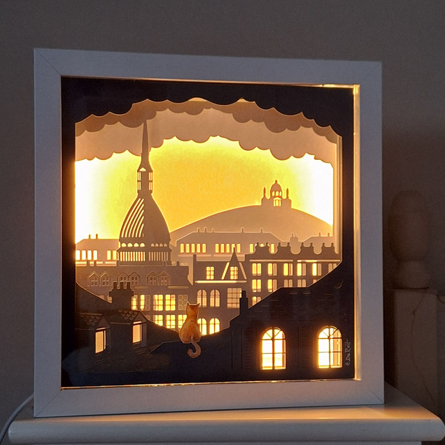 Shadow box "Torino" con luce Led