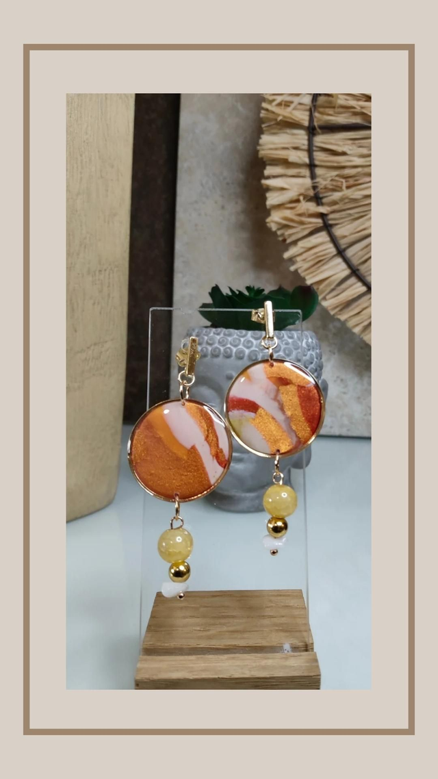 Boucles d&#039;oreilles sunset pop rond 