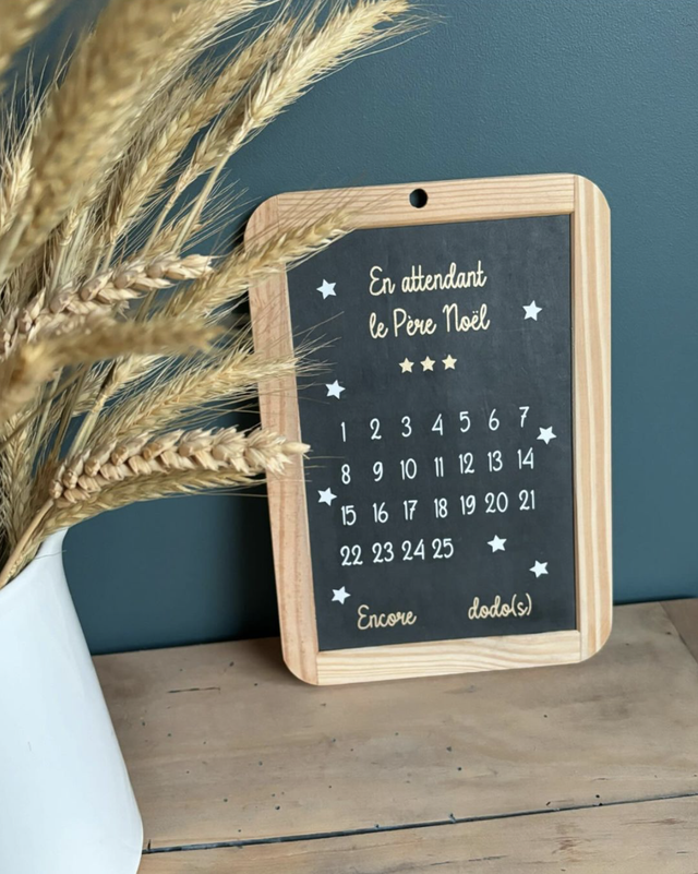 Ardoise &quot;En attendant le Père Noël&quot;