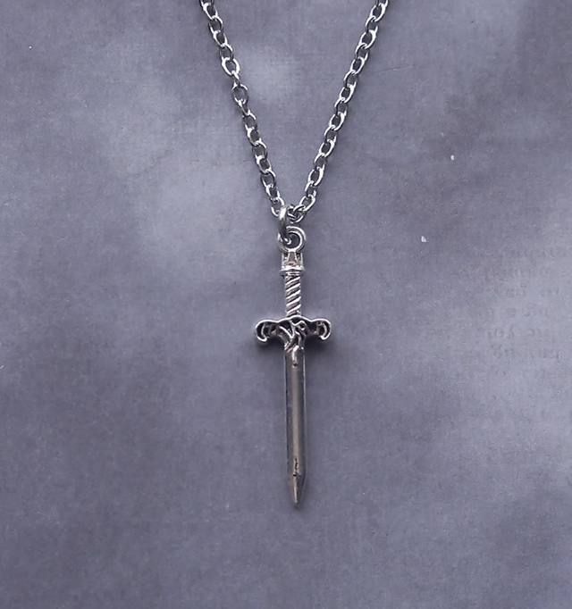 Patterned Sword Necklace- Small