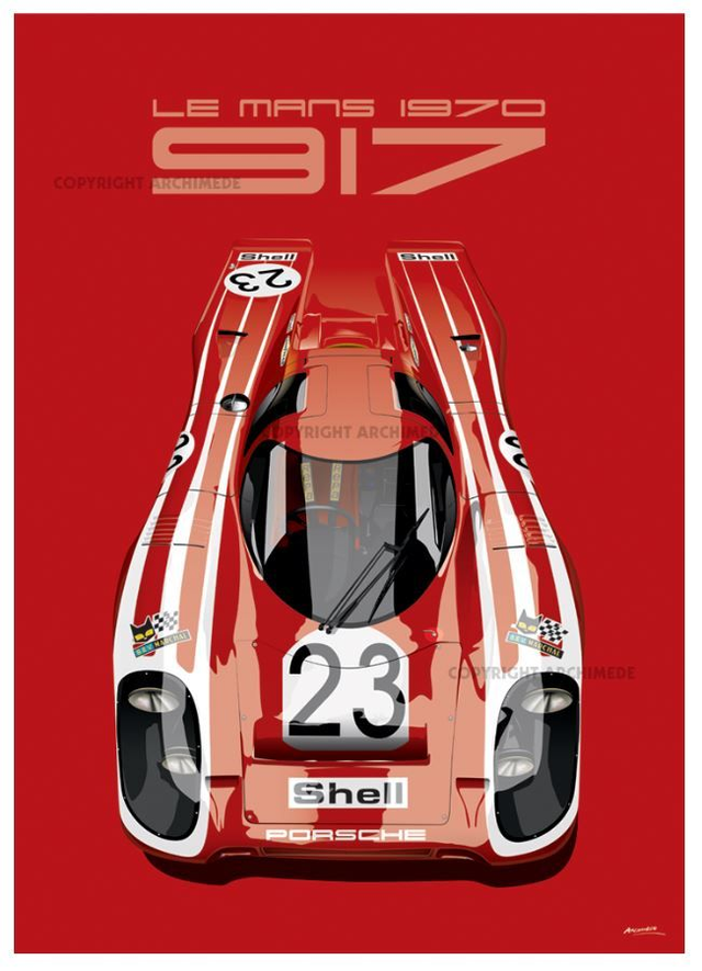 Porsche 917 #23 Martini poster print by Archimede