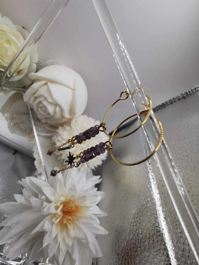 Boucles d'oreilles en améthyste
