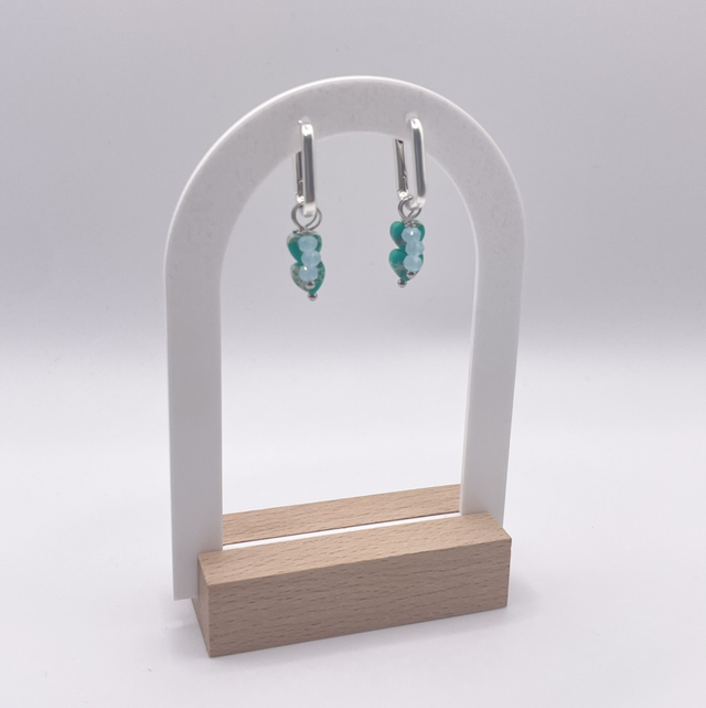 SEA HOOPS - Silberhoops mit Blauen Steinanhängern