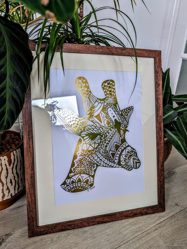 Giraffe Foil Print