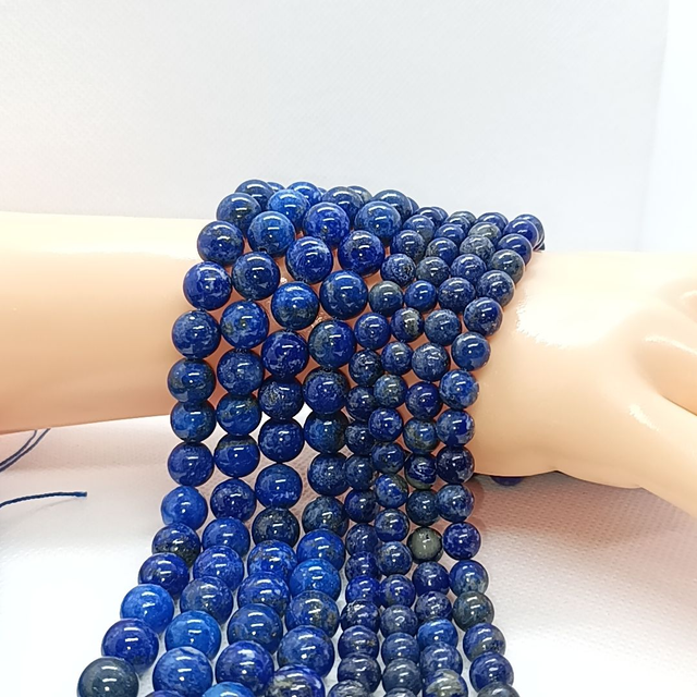 Lapis Lazuli Perles Rondes Polies - Fil Complet