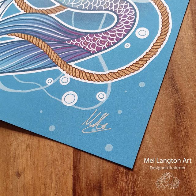 Hold Fast Mermaid A4 Print