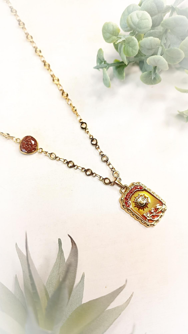 Collier SURYAH - Jaune Aurore - Pierre de soleil