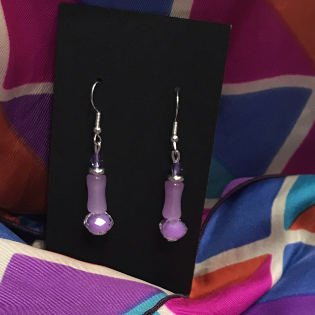 Purple Dangling Earrings- PUR27